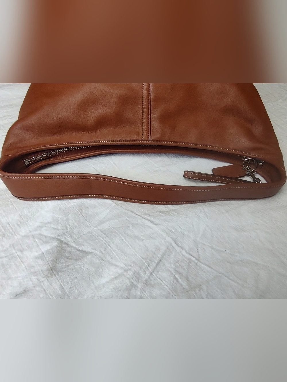 Coach Classic Brown Leather Hobo Shoulder Bag Y2K F12348 Blue Silver Ergo Large - Picture 9 of 11